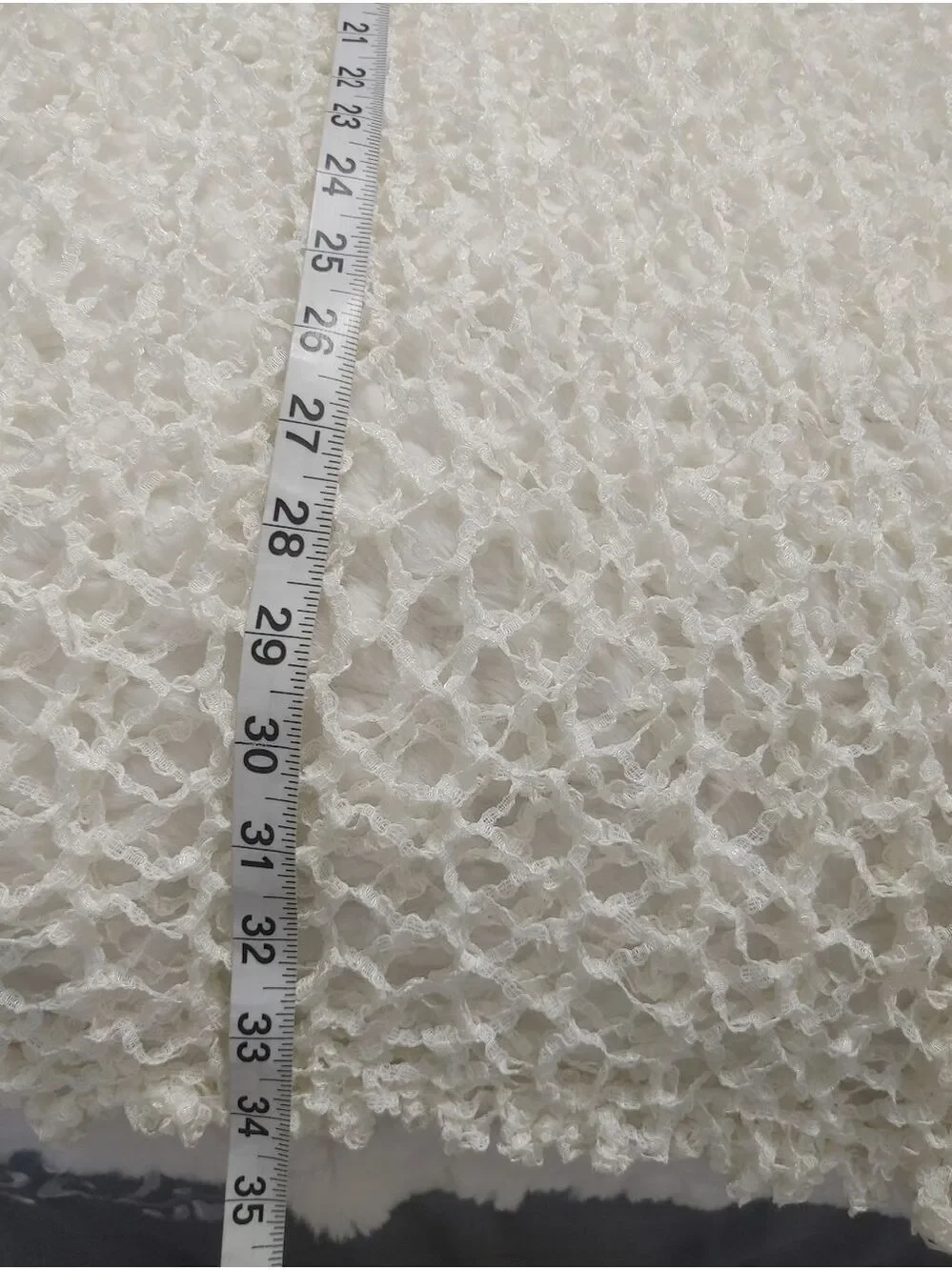 Handmade Knitted Lightweight White Open-Knit Stretchy Wedding Shawl
